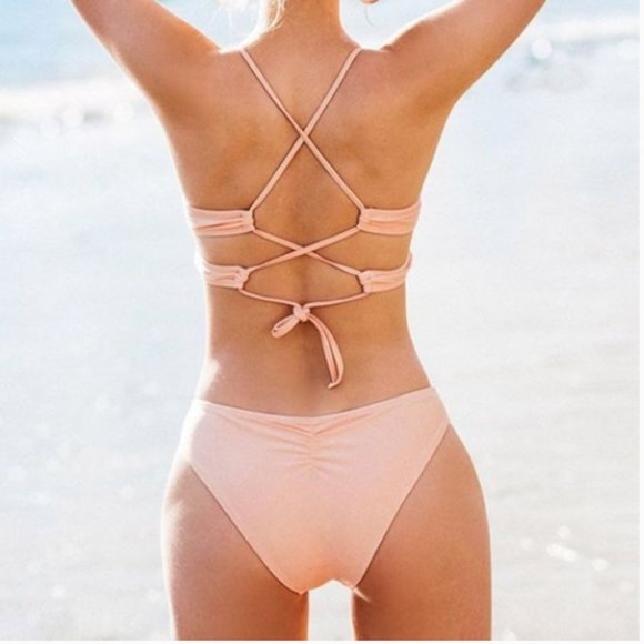 Cupshe Other - Cupshe Swimwear Light Pink Bikini Set Size large